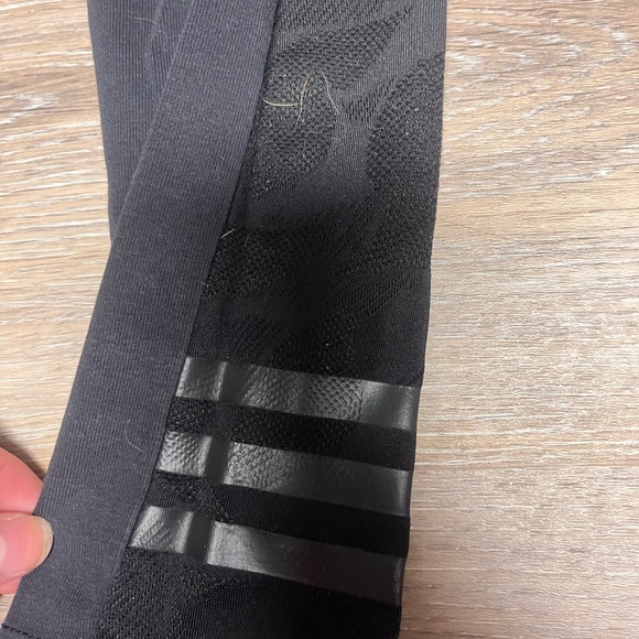 Adidas Black Mesh Panel Leggings - Picture 3 of 6